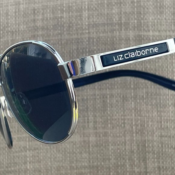 Liz Claiborne Women Sunglasses 61[]14 125 Eye Wear Shades Silver/Black Tone